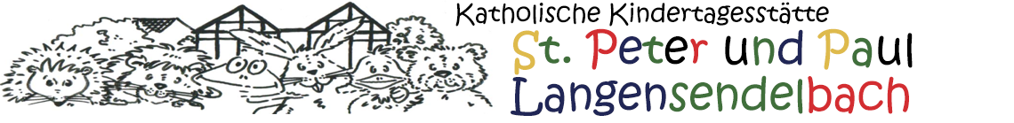 Logo im Kopf der Homepage der Kindertagesstätte St. Peter und Paul Langensendelbach